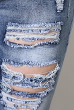Distressed Faded Wash Denim Jeans