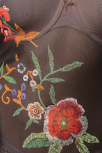 Semi-Sheer Floral Scooped Jumpsuit