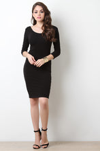 Simple Stretchy Knit Scooped Midi Dress