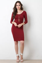 Simple Stretchy Knit Scooped Midi Dress