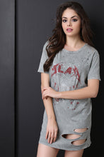 Distressed Mineral Wash Slay Tee Dress