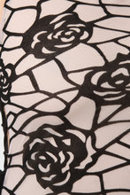 Mesh Floral Side Lace Up Midi Dress