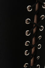 Open Side Grommet Lace-Up Solid Pants