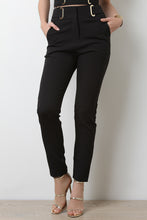 Grommet Accent High Waisted Solid Pants