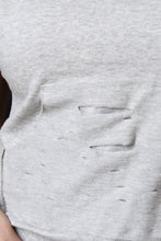 Casual French Terry Distressed Jumpsuit