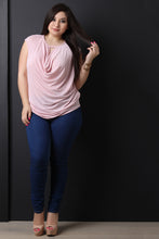 Textured Draped Keyhole Ruched Top