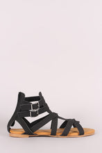 Bamboo Nubuck Buckled Strappy Gladiator Flat Sandal