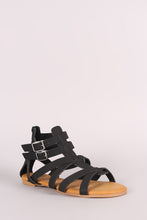 Bamboo Nubuck Buckled Strappy Gladiator Flat Sandal