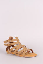 Bamboo Nubuck Buckled Strappy Gladiator Flat Sandal