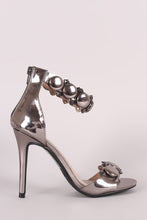 Shoe Republic LA Button And Stud Ankle Strap Stiletto Heel