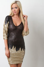 Sequin Mesh Scooped Neck Mini Dress