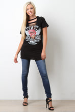 Slashed Amazing Rock Graphic Longline Top