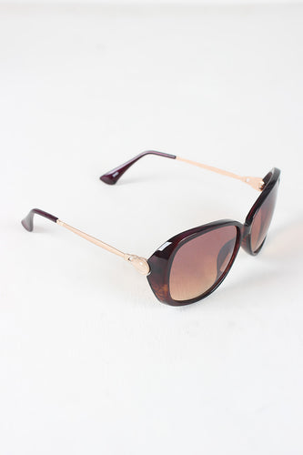 Semi-Round Lens Silhouette Sunglasses