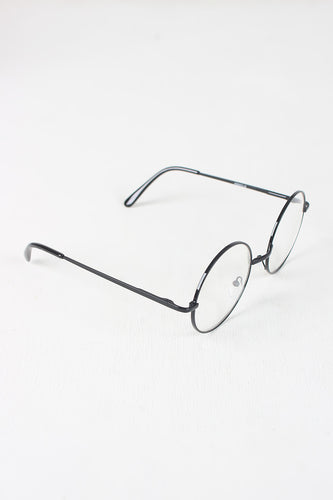 Circular Metal Framed Clear Lens Sunglasses