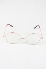 Circular Metal Framed Clear Lens Sunglasses