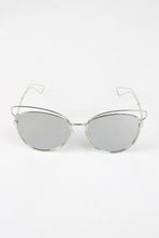 Open Wire Framed Mirror Lens Sunglasses