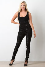 Stretch Lace Up Sleeveless Jumpsuit