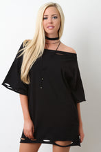 Ripped Oversized Tee Dress